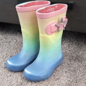 Rainbow Kids Rain Boots with Star Accent